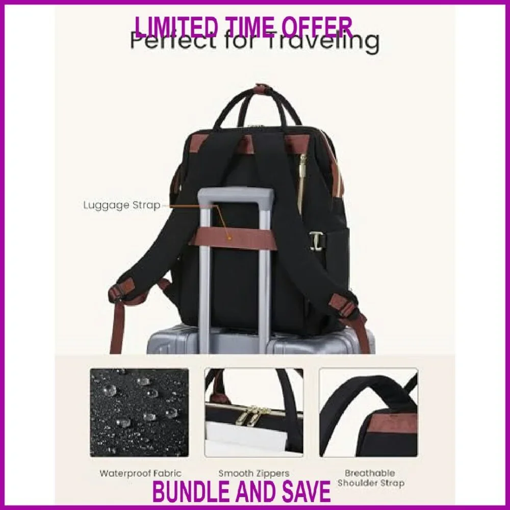 15.6 Inch Laptop Backpack with Tumbler Holder, Waterproof Travel Bag for Work - Picture 7 of 8